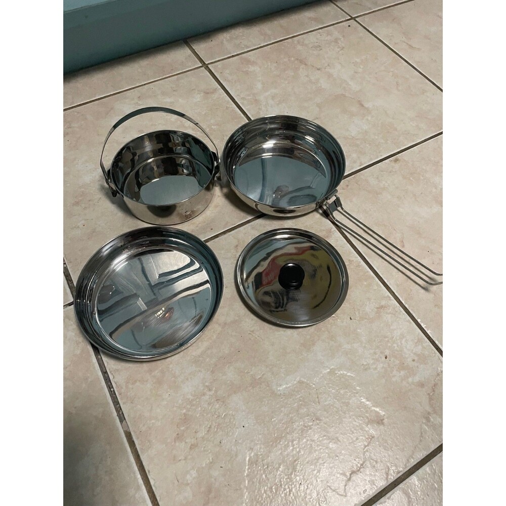 Outdoors Stainless Steel 1-Person Mess Kit for Camping (with pouch)
